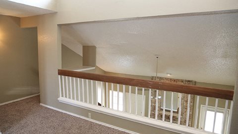 a view of the loft from the living room